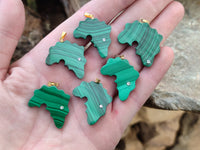 Hand Made Flower Malachite Africa Pendants - sold per item - From Congo