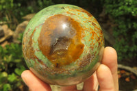 Polished Chrysoprase Spheres x 2 From Madagascar