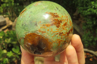 Polished Chrysoprase Spheres x 2 From Madagascar