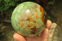 Polished Chrysoprase Spheres x 2 From Madagascar