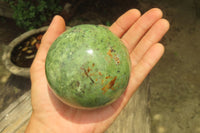 Polished Chrysoprase Spheres x 2 From Madagascar