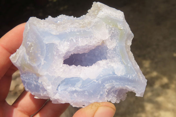 Natural Etched Blue Chalcedony Specimens x 6 From Nsanje, Malawi