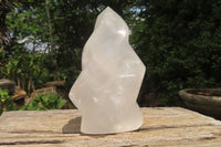 Polished Girasol Pearl Quartz Flame Sculpture x 1 From Madagascar