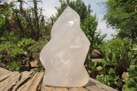 Polished Girasol Pearl Quartz Flame Sculpture x 1 From Madagascar