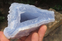 Natural Etched Blue Chalcedony Specimens x 4 From Nsanje, Malawi