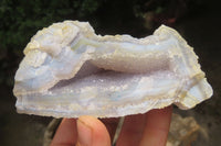 Natural Etched Blue Chalcedony Specimens x 4 From Nsanje, Malawi