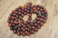 Polished Red Tigers Eye Bead Necklaces - Sold Per Item - From South Africa