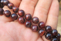 Polished Red Tigers Eye Bead Necklaces - Sold Per Item - From South Africa