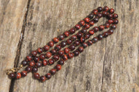 Polished Red Tigers Eye Bead Necklaces - Sold Per Item - From South Africa