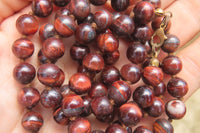 Polished Red Tigers Eye Bead Necklaces - Sold Per Item - From South Africa