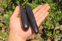 Polished Black Basalt Massage Wands x 6 From Antsirabe, Madagascar