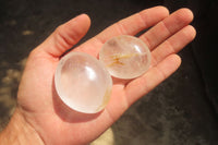 Polished Clear Quartz Palm Stones x 24 From Madagascar