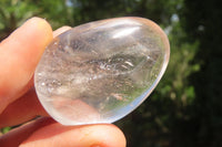 Polished Clear Quartz Palm Stones x 24 From Madagascar