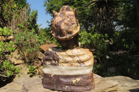 Hand Made Royal African Man Bust Sculpture x 1 From Zimbabwe