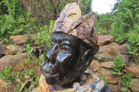 Hand Made Royal African Man Bust Sculpture x 1 From Zimbabwe