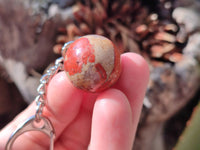 Polished Red Jasper Bowling Ball Keyring - Sold Per Item - From South Africa