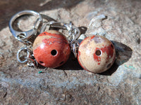 Polished Red Jasper Bowling Ball Keyring - Sold Per Item - From South Africa