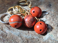 Polished Red Jasper Bowling Ball Keyring - Sold Per Item - From South Africa