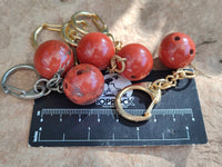 Polished Red Jasper Bowling Ball Keyring - Sold Per Item - From South Africa