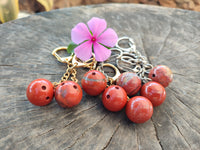 Polished Red Jasper Bowling Ball Keyring - Sold Per Item - From South Africa