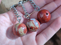 Polished Red Jasper Bowling Ball Keyring - Sold Per Item - From South Africa