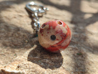 Polished Red Jasper Bowling Ball Keyring - Sold Per Item - From South Africa