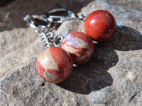 Polished Red Jasper Bowling Ball Keyring - Sold Per Item - From South Africa