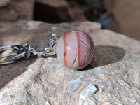 Hand Made Polychrome Jasper Volleyball Keyring - sold per item - From Madagascar