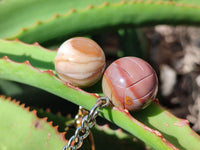 Hand Made Polychrome Jasper Volleyball Keyring - sold per item - From Madagascar