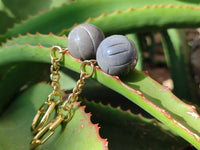 Hand Made Polychrome Jasper Volleyball Keyring - sold per item - From Madagascar