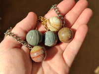 Hand Made Polychrome Jasper Volleyball Keyring - sold per item - From Madagascar