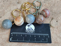 Hand Made Polychrome Jasper Volleyball Keyring - sold per item - From Madagascar