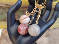 Hand Made Polychrome Jasper Volleyball Keyring - sold per item - From Madagascar