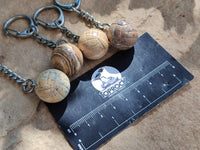 Polished Picture Stone Volleyball Keyring - Sold Per Item - From Namibia