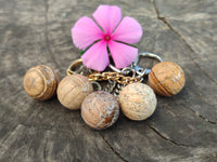 Polished Picture Stone Volleyball Keyring - Sold Per Item - From Namibia