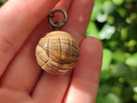 Polished Picture Stone Volleyball Keyring - Sold Per Item - From Namibia