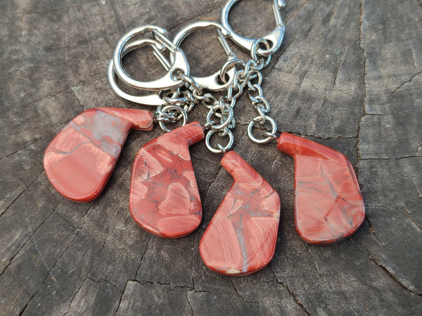 Polished Red Jasper Golf Club Keyring - Sold Per Item - From South Africa