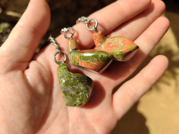 Polished Unakite Golf Club Keyring - Sold Per Item - From South Africa