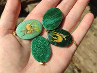 Polished Aventurine Pendant with Hand Painted Kudu - Sold Per Item - From Zimbabwe