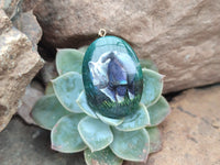 Polished Aventurine Pendant with Hand Painted Rhino - Sold Per Item - From Zimbabwe