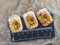 Polished Picture Stone Pendant with Hand Painted Lion - Sold Per Item - From Namibia