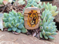 Polished Picture Stone Pendant with Hand Painted Lion - Sold Per Item - From Namibia