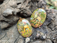 Polished Unakite Pendant with Hand Painted Kudu - Sold Per Item - From South Africa