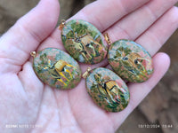 Polished Unakite Pendant with Hand Painted Kudu - Sold Per Item - From South Africa