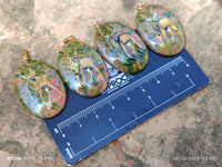 Polished Unakite Pendant with Hand Painted Kudu - Sold Per Item - From South Africa