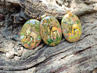 Polished Unakite Pendant with Hand Painted Kudu - Sold Per Item - From South Africa