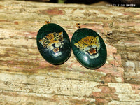 Polished Aventurine Pendant with Hand Painted Leopard - Sold Per Item - From Zimbabwe