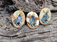 Polished Picture Stone Pendant with Hand Painted Zebra - Sold Per Item - From Namibia