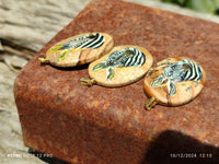 Polished Picture Stone Pendant with Hand Painted Zebra - Sold Per Item - From Namibia