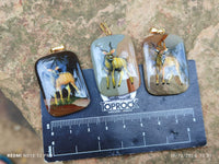 Polished Polychrome Jasper Pendant with Hand Painted Kudu - sold per item - From Madagascar